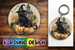 Halloween Cat Design Round for Sublimation Product Image 1