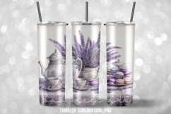 Afternoon Tea Shabby Chic Tumbler Wrap Sublimation Designs Product Image 2