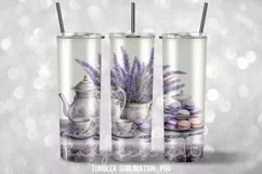 Afternoon Tea Shabby Chic Tumbler Wrap Sublimation Designs Product Image 2