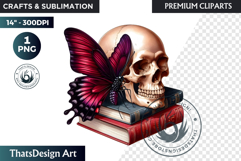 Dark Academia PNG, Gothic Butterfly Clipart Moody ephemera Product Image 1
