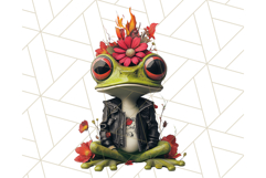 Floral Punk Frogs PNG - Neon Reble Grunge Amphibians Clipart Product Image 2