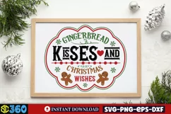 Gingerbread kisses and christmas wishes SVG, Christmas SVG Product Image 3