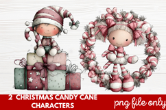 Christmas Candy Cane Characters Clipart Product Image 1