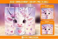 Highland Cow Tumbler Wrap Designs, Sublimation Wrap Product Image 1
