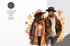 Autumn clipart, Couple clipart, Fall clipart Product Image 1