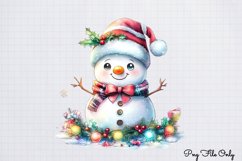 Christmas Cute-Snowman Clipart Bundle PNG Product Image 18