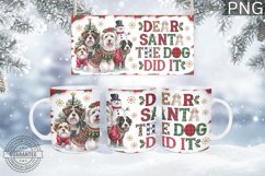 Dear Santa The Dog Mug Wrap - Christmas Mug Sublimation Product Image 1