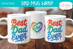 Best Dad ever mug wrap PNG, Father&#039;s day mug template PNG Product Image 1