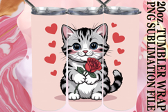 Radiant Adventures 20oz tumbler wrap, Valentines Cat Product Image 1