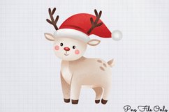 Cute Christmas Reindeer Clipart PNG Product Image 1
