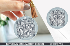 Heart Love Keychain Sublimation - Valentine Keychain PNG Product Image 1