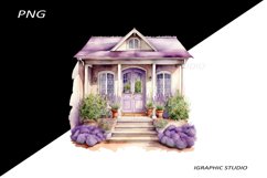Watercolor Lavender Porch Clipart Product Image 1