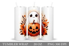 Cute Ghost Tumbler Sublimation. Ghost Halloween Tumbler Product Image 1