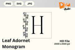 Leaf Adorned Monogram - Botanical Alphabet Letters Product Image 1