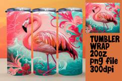 Lovely 20oz Tumbler Template for Gifts , Flamingo Product Image 1