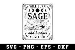 Will Burn Sage Svg|Sarcastic SVG Cut files |Cricut Product Image 1