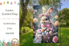 Welcome Easter Garden Flag, Easter Basket Sublimation Design Product Image 1