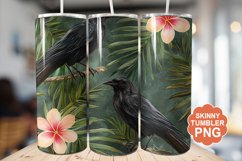 Summer Tropical Crow Tumbler | Summer Tumbler Wrap Product Image 1