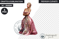 Royal Lotus Princess Fantasy Goddess Floral Clipart Product Image 1
