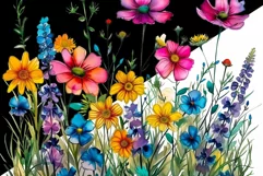 Watercolor Floral Wildflower Bouquet Sublimation Design Product Image 2