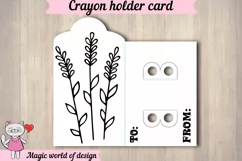 Wildflowers lavender Crayon Holder Card svg, print then cut Product Image 2