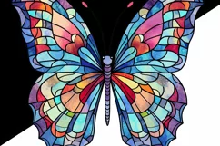 Stained Glass Butterfly PNG, DTF Transfers,Watercolor Design Product Image 5