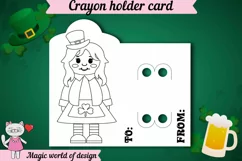 St. Patrick's Day Girl Gnome SVG, Coloring Card Product Image 2