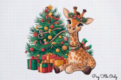 Christmas Giraffes Clipart PNG Product Image 1
