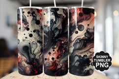 Black Red And Liquid stained Glass - Tumbler PNG Design Product Image 1
