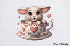 Valentines Day Bunny Cups Clipart PNG Product Image 1