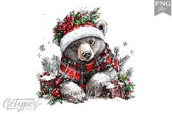 Christmas Bear Clipart Design - High Quality 300 Dpi Product Image 1
