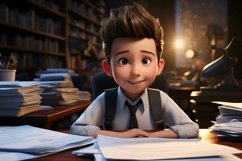 3D Character Child Boy Economist with relevant environment Product Image 1
