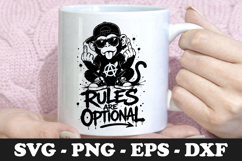 Rules Are Optional | Rebel Monkey SVG Mug Design Product Image 1