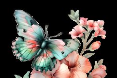 Butterflies With Flowers Clipart Bundle Product Image 18
