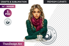 Modern Winter Girl Fashion Illustrations PNG Graphics Product Image 1
