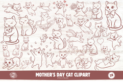 Mother's Day Cat Clipart Product Image 1