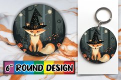 Halloween Boho Animal Round Design PNG Keychain Product Image 1