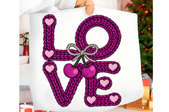Faux Yarn Love Valentine's Day PNG Product Image 1