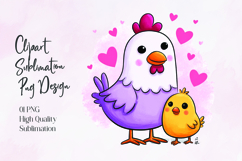 Cute Mother Bird with Baby Chicks Sublimation PNG Product Image 1