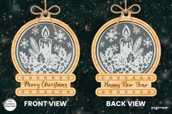Christmas Snowglobe Ornament Laser Cut | Glowforge | SVG Product Image 2
