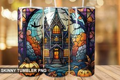 Stained Glass Halloween Tumbler 20 oz Skinny Tumbler Product Image 1