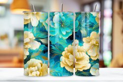 Gold Floral Mirage Tumbler Wrap | Sublimation PNG design Product Image 3