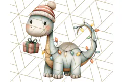 Christmas Dinosaur Party Png, Dino Clipart PNG Product Image 2