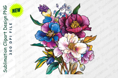 Colorful Floral Bouquet Clipart Png Illustration Product Image 1