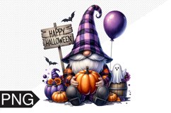 Halloween Gnome Sublimation, Gnome Clipart PNG Product Image 1