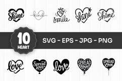 Smile and Shine Word Heart Designs SVG PNG Product Image 1
