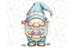 Ice Cream Gnome Clipart PNG Summer Dessert Art, Summer Gnome Product Image 2