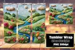 Bold 3D Landscape Sublimation Tumbler Wrap Product Image 1