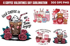 Coffee Valentines day Sublimation PNG Product Image 1