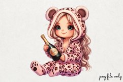 Pink leopard girl for Happy Clipart PNG Product Image 1